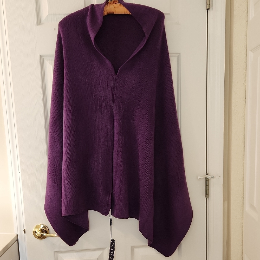 Elietian Chic Purple Women's Sweater Shawl Cape NEW!